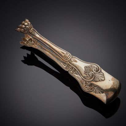 Silver plated sugar tongs decorated with...