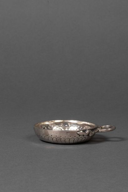 Silver wine stein, snake handle, twisted...
