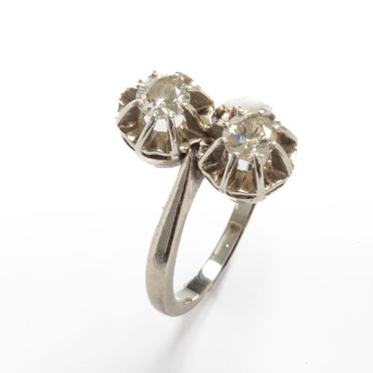 toi et moi ring set with two old-cut brilliant-cut...