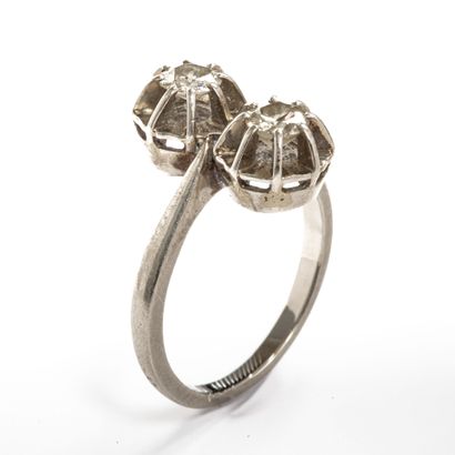 toi et moi ring set with two old-cut brilliant-cut...
