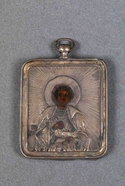 ICON travel pendant featuring a patron saint....