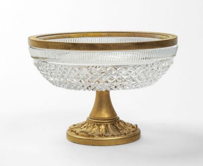 Attractive crystal and gilt bronze bowl with...
