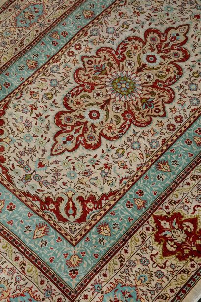 Original and very fine silk Hereke
Signed...