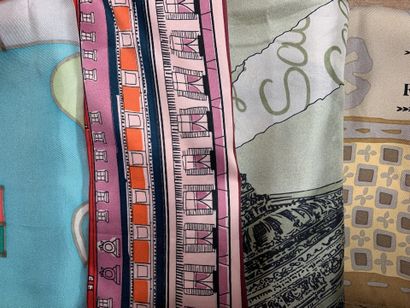 Lot including 4 various scarves: 
-Ines de...