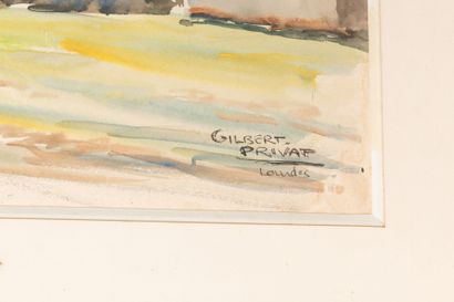 Gilbert PRIVAT (1892-1969)
Landscape of Lourdes
Watercolor...