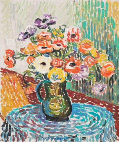 Serge MENDJISKY (1929-2017)
Fleurs,1960
Oil...