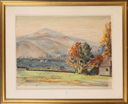 Gilbert PRIVAT (1892-1969)
Landscape of Lourdes
Watercolor...