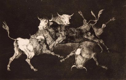 271	[GOYA]. « Lluvia de toros (Pluie de taureaux)...