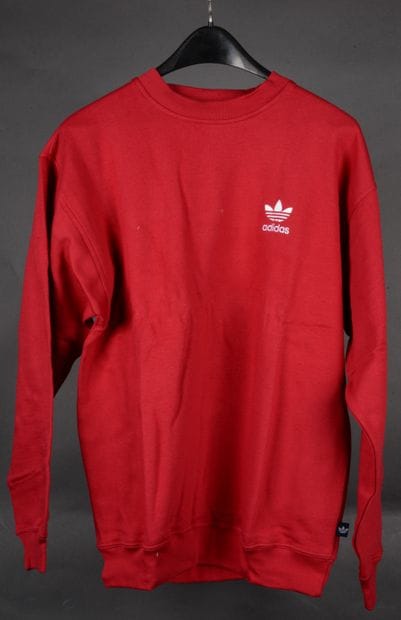 ADIDAS modèle TREFOIL, sweat rouge à col...