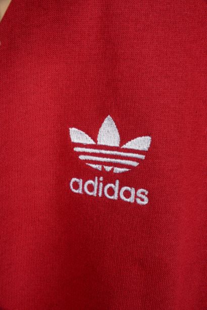 ADIDAS modèle TREFOIL, sweat rouge à col...