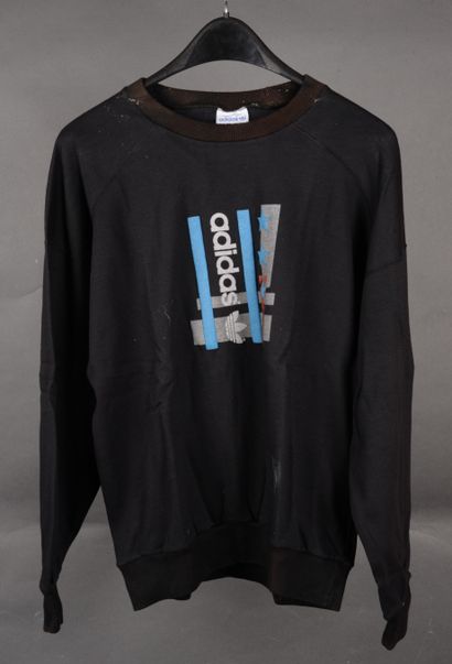 ADIDAS, pull noir à col rond, T FR 174