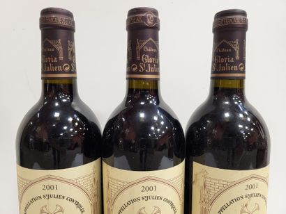 3 bottles Château GLORIA, Saint Julien, 2001...