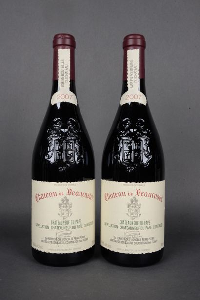 2 Bottles Château de BEAUCASTEL, Châteauneuf-du-Pape,...