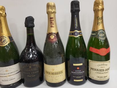 Lot of 8 bottles of various Champagnes including:...