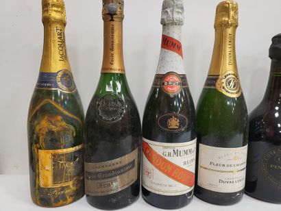 Lot of 8 bottles of various Champagnes including:...