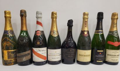 Lot of 8 bottles of various Champagnes including:...
