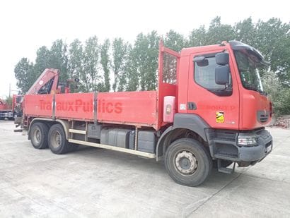 CAMION PLATEAU GRUE RENAULT 6X4 KERAX 430DXI...