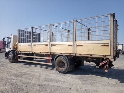 CAMION PLATEAU GRUE CAGE IVECO 4x2 ML 180E25...
