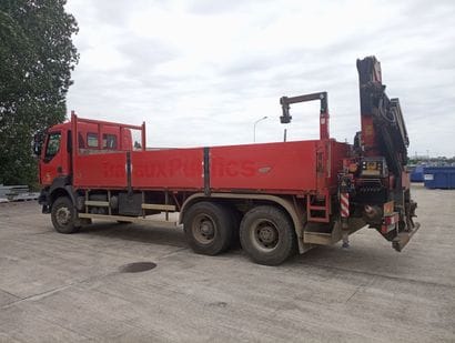 CAMION PLATEAU GRUE RENAULT 6X4 KERAX 430DXI...