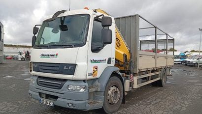 CAMION PLATEAU GRUE CAGE DAF 4X2 FA LF55...