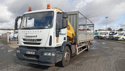 CAMION PLATEAU GRUE CAGE IVECO 4X2 ML180E25...
