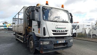 CAMION PLATEAU GRUE CAGE IVECO 4X2 ML180E25...