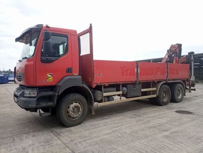 CAMION PLATEAU GRUE RENAULT 6X4 KERAX 430DXI...