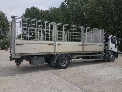 CAMION PLATEAU GRUE CAGE IVECO 4X2 ML180E...