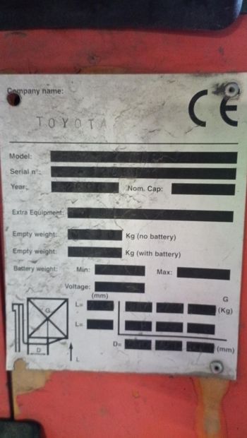 Chariot élévateur Thermique TOYOTA 62-7FDF30...