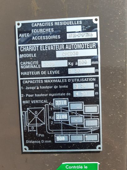Chariot élévateur Thermique STAM CPCD30NRW9...