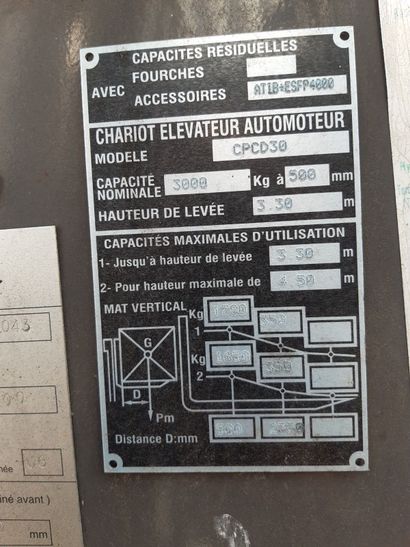 Chariot élévateur Thermique STAM CPCD30NRW9...