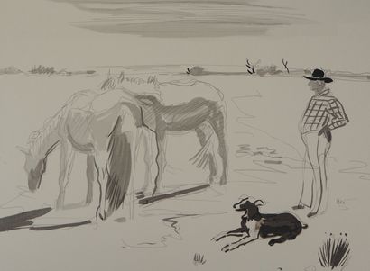 Yves BRAYER

Yves BRAYER (1907 - 1990)
Chevaux...