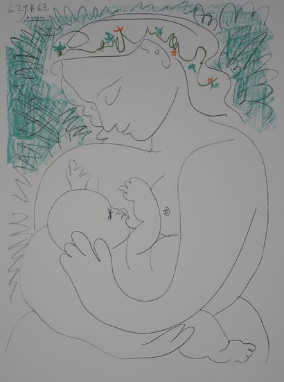 Pablo PICASSO (1881-1973) (d'après)
Maternité,...