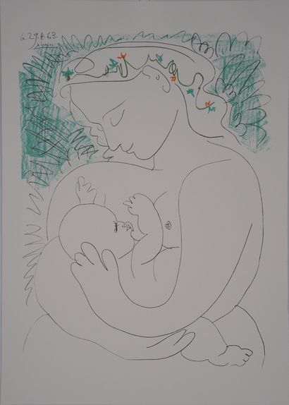 Pablo PICASSO (1881-1973) (d'après)
Maternité,...
