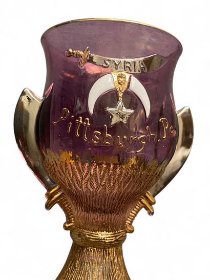 A large purple Masonic glass from a Syrian...