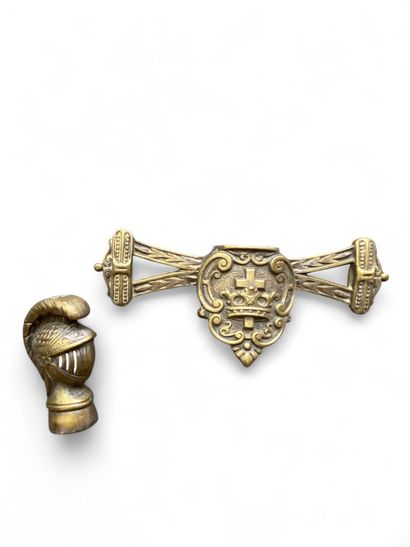 Set of two Knight Templar gilt brass dagger...