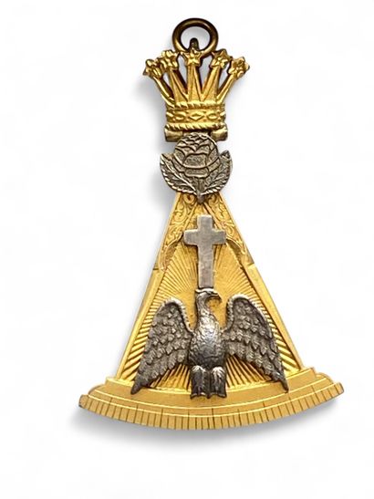 Gilded and enameled metal Rosicrucian medal...