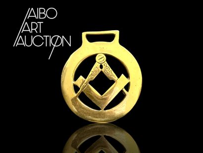 Gold-plated brass riding award with interlaced...