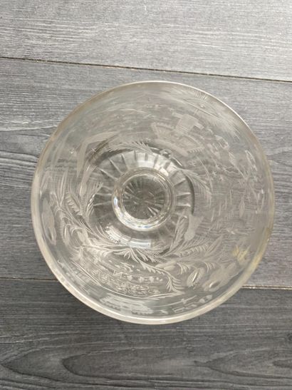 Large stemmed glass richly engraved with...