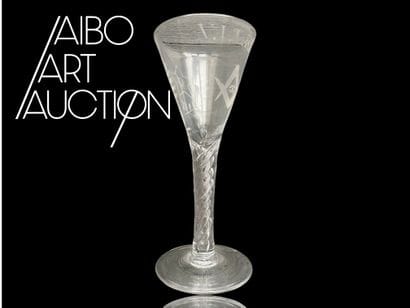 Stemmed glass with symbols of the Masonic...
