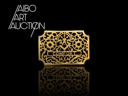 Small rectangular gilded brass flat rest...