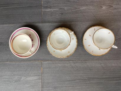 Set of three masonic cups and saucers (two...