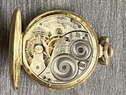 A gold-plated masonic pocket watch signed...