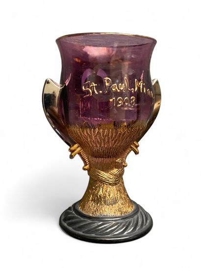 A large purple Masonic glass from a Syrian...