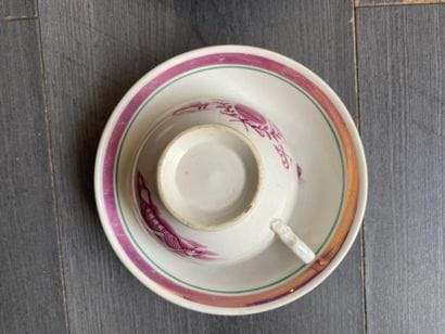 Set of three masonic cups and saucers (two...