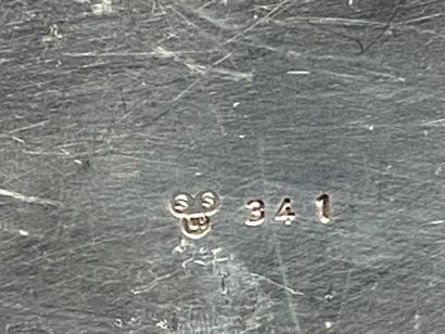 An oval silver plated dish (UK) with an engraving...