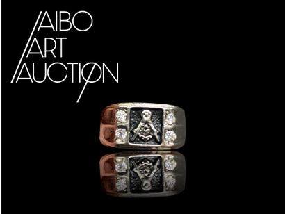 A ring with masonic motif (square & compasses...