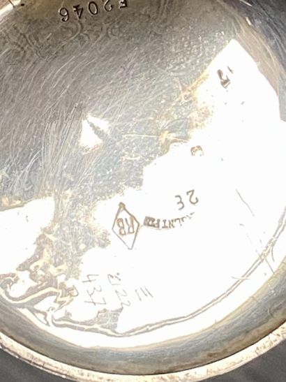 A round steel masonic pocket watch with the...