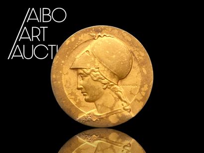 Beautiful gilt bronze medal (signed G.Contaux...