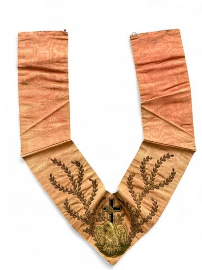A red (faded) Rosicrucian camail with the...